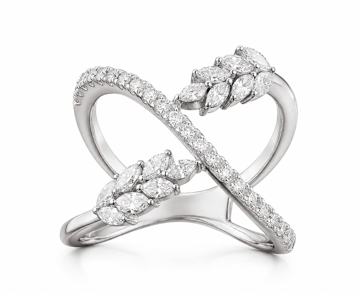Marquise Crossover Ring